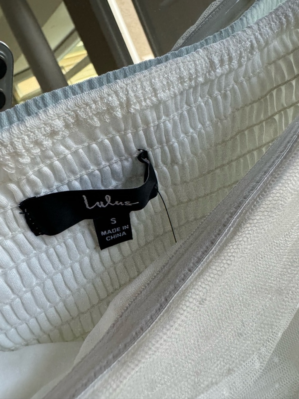 NWT Lulus Prepare to Party White Mesh Swiss Dot Ruched Tiered Tulle Midi Dress - Picture 6 of 8